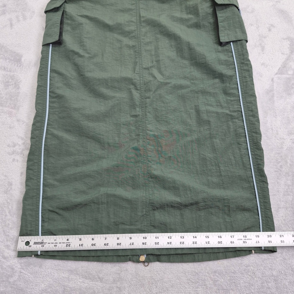 American Eagle Cargo Maxi Performance Green Nylon Skirt Piping Womens 6 (30) M - Picture 7 of 14